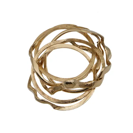 Pirunnyrkki-sormus, kasaamaton, kuusi- osainen, koko 20, 585,  Paino: 9,5 g