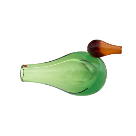 Lasilintu Iittala, Colori Vigna, Birds By Vigna, mitat 220x140mm, design Giorgio Vigna, laserkaiverrus, väri lime/ruskea, pieniä käytön jälkiä. Ei lähetetä