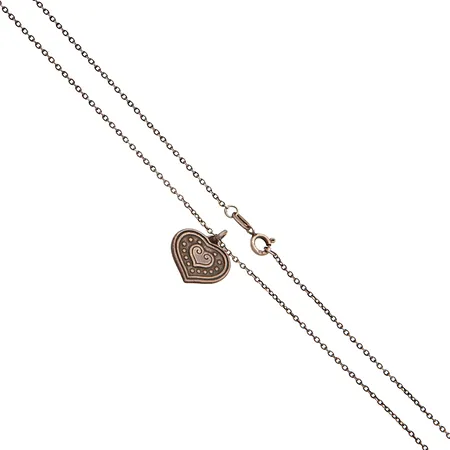 Kaulakoru Kalevala, Euran sydän, kaiverrettu, ketjun pituus 51,5cm, riipuksen korkeus 18mm, ketju ei alkuperäinen, 925, Paino: 3,8 g