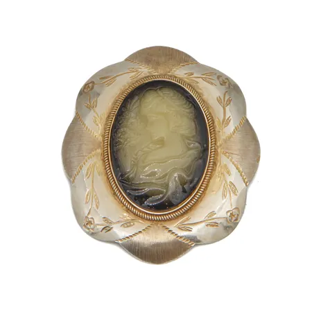 Camee-rintaneula, mitat 90x105, 925br, Paino: 57,6 g