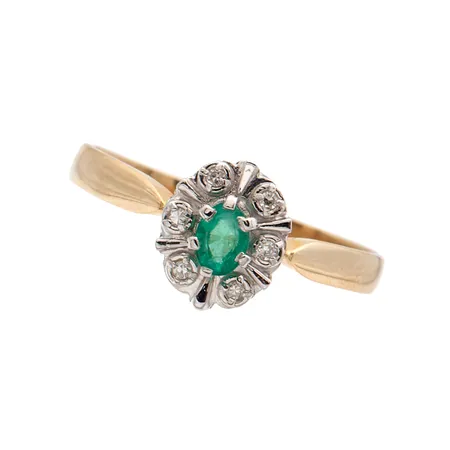 Kivisormus timanteilla 6xn.0.005ct, koko 17¾, 585br, Paino: 2 g