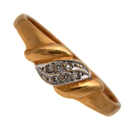 Timanttisormus 6xn.0.005ct, koko 16¾, 750,  Paino: 2,1 g