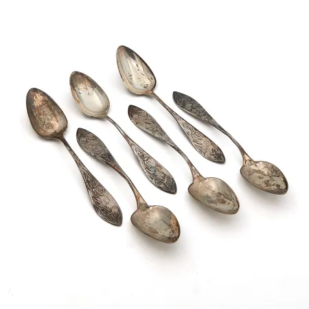 Kuusi kahvilusikkaa, pituus 130mm, 813, Paino: 71,6 g