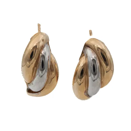 Korvakorut, korkeus 18mm, taustat puuttuvat, kelta- ja valkokulta, 585, Paino: 1,4 g