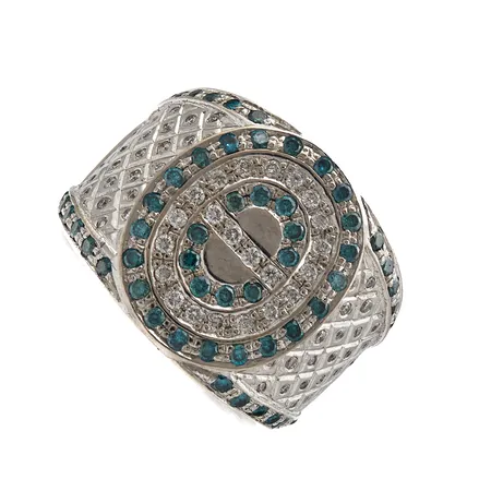 Timanttisormus kivillä 80xn.0.01ct, koko 21, valkokulta, 585, Paino: 22,8 g