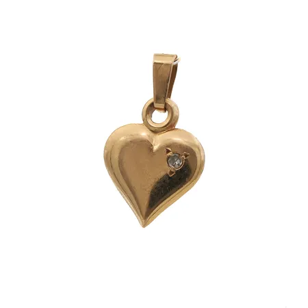 Sydänriipus timantilla 1xn.0.005ct, korkeus 16mm, 750, Paino: 2 g