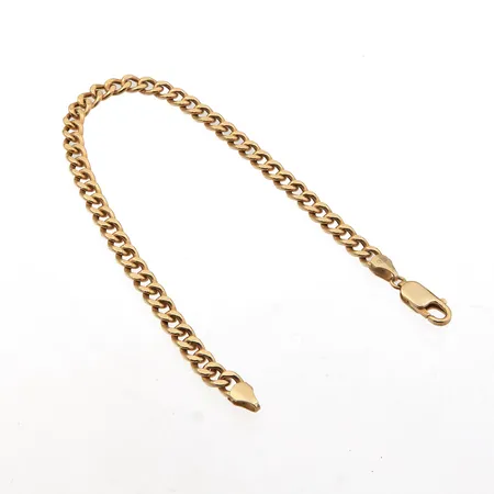 Panssariranneketju, ontto, pituus 215mm, leveys 5mm, Kultajousi Oy, 585, Paino: 6,4 g