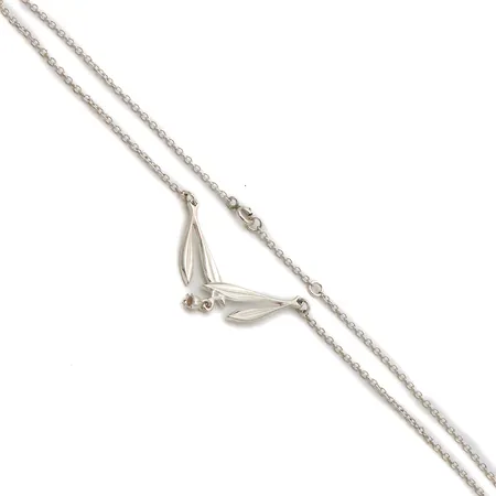 Kaulakoru, Kalevala, Kielo, ketjun pituus 41/44cm, laatikko, 925, Paino: 7,5 g