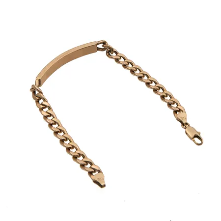 Laattaranneketju, ontto, kaiverrettu, pituus 180mm, leveys 6mm, 585, Paino: 8 g