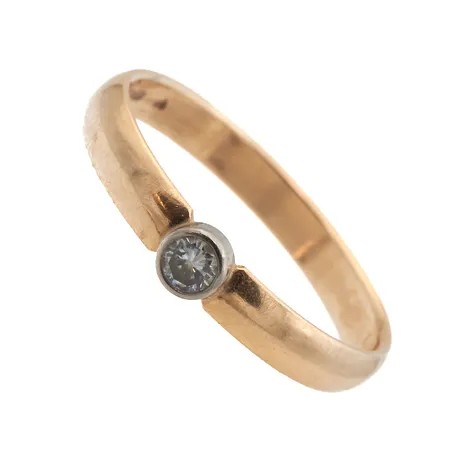 TImanttisormus 1xn.0.07ct, koko 17½, 585, Paino: 2,2 g