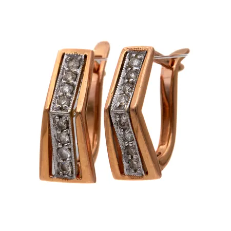 Timanttikorvakorut 16xn.0.01ct, korkeus 15mm, 585, Paino: 2,7 g