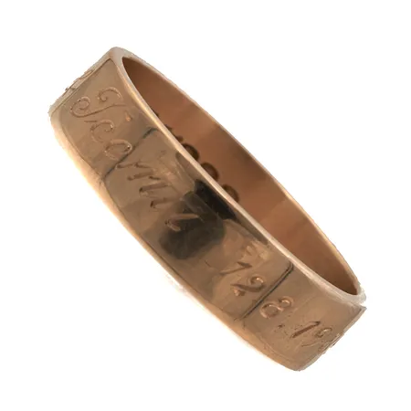 Sileä sormus, koko 21½, kaiverrettu, 585, Paino: 7,9 g