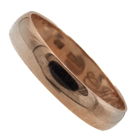 Sileä sormus, koko 16, kaiverrettu, 585, Paino: 2 g