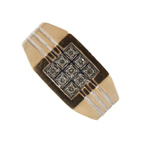 TImanttisormus 9xn.0.03ct, koko 22¾, 585, Paino: 12,1 g