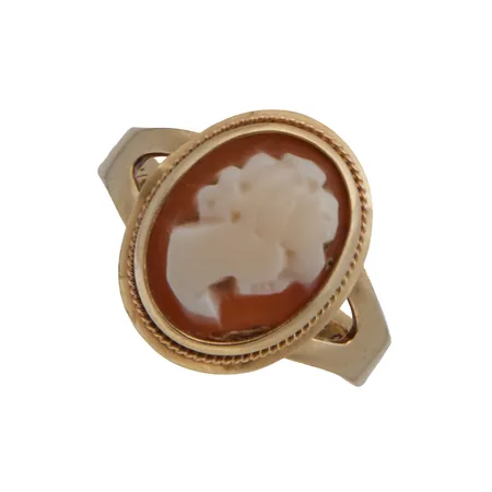 Camee-sormus, kaiverrettu, koko 14¾, 585br, Paino: 1,6 g