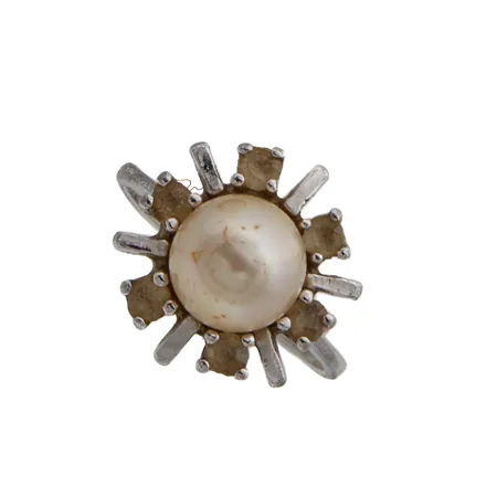 Helmisormus kivillä, koko 16½, käytön jälkiä, 925br,  Paino: 4,2 g