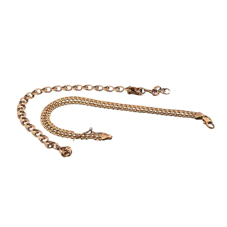 Kaksi viallista ranneketjua, 585, Paino: 14,6 g