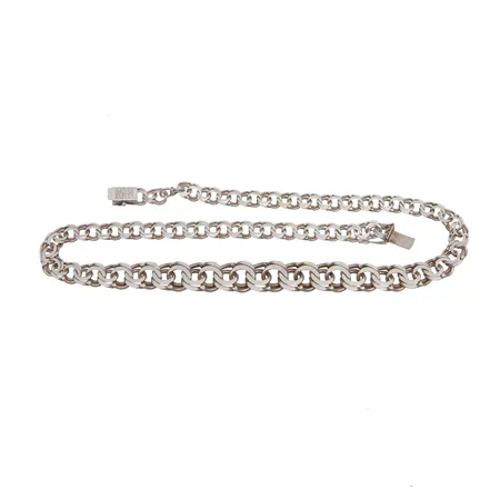 Viallinen bismarck-kaulaketju, pituus 45cm, lukon kieli rikki, 925, Paino: 31,9 g