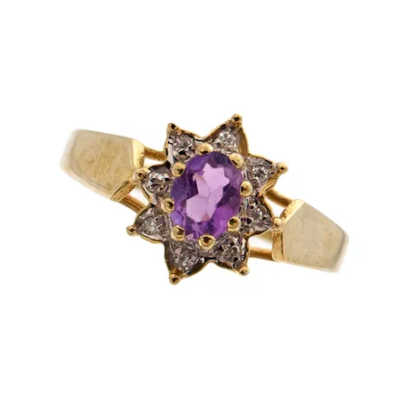 Kivisormus timanteilla 8xn.0.005ct, koko 16¼, 585br, Paino: 2,2 g