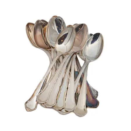 21 kahvilusikkaa, Chippendale, pituus 115mm, 830,  Paino: 262,8 g