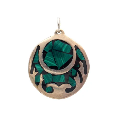 Malakiittiriipus, korkeus 30mm, Ø 23mm, Meksiko, 925br, Paino: 5,5 g