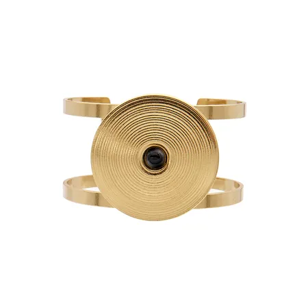 Rannekoru Kalevala, Kosmos, musta onyx, koko muunneltavissa, leveys 35-43mm, mukana säilytysrasia, pronssia.