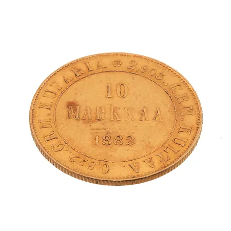 Kultaraha, 1882, 10 markkaa, 900, Paino: 3,2 g