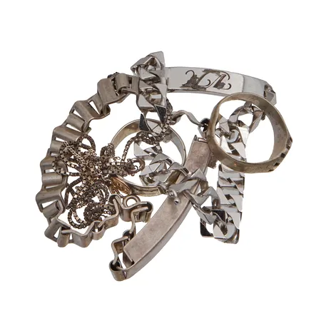 Hopeakoruja, osa viallisia, 813-925br, Paino: 70,5 g