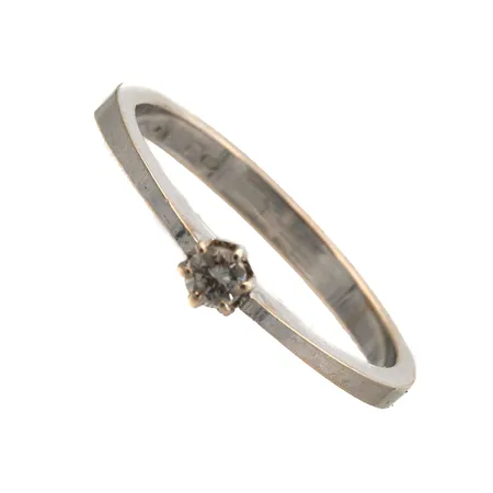 Timanttisormus 1xn.0.05ct, koko 17, 750br valkokulta,  Paino: 2,4 g