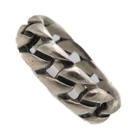 Kuvioitu sormus, koko 20, Kultajousi Oy, 925, Paino: 6,7 g