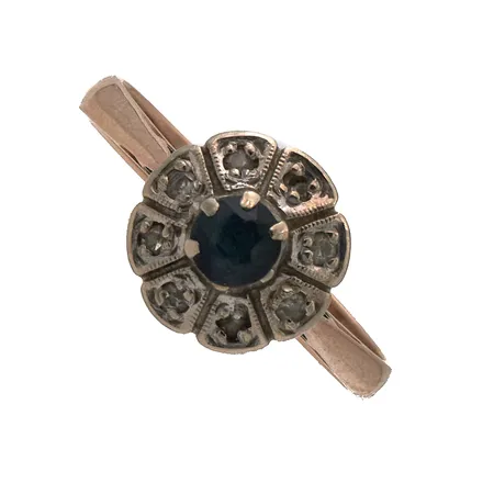 Kivisorus timanteilla 8xn.0.005ct, koko 17½, 585br, Paino: 2,7 g