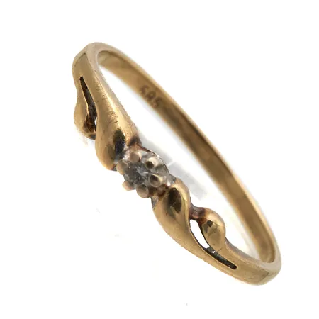 Timanttisormus 1xn0.01ct, koko 16, 585br,  Paino: 1,2 g