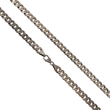 Panssarikaulaketju, pituus 44cm, leveys 8mm, 925,  Paino: 37,2 g