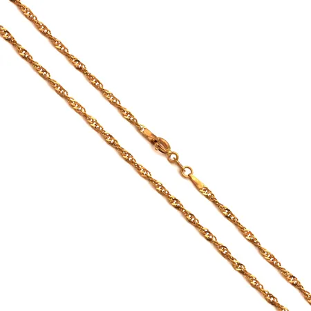 Singapore-kaulaketju, pituus 45cm, leveys 2mm, 585,  Paino: 3,8 g