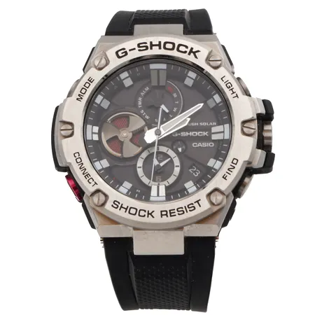 Teräsrannekello Casio Tough Solar, G-Shock Resist, GST-B100, 5513, B3T84W 003A067A 213067A0071, Bluetooth, kumirannekkeella, alkuperäinen rasia