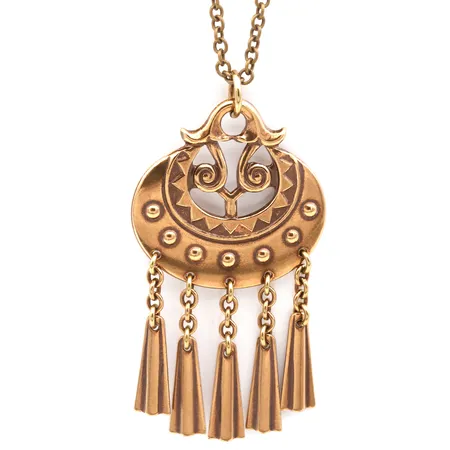 Kaulakoru Kalevala Kuutar, ketjun pituus 61cm, riipuksen korkeus 53mm, pronssia