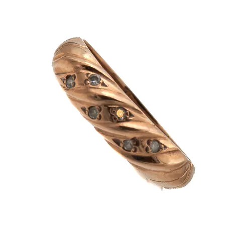 Timanttisormus 6xn.0.01ct, koko 17¼, 585br,  Paino: 2 g