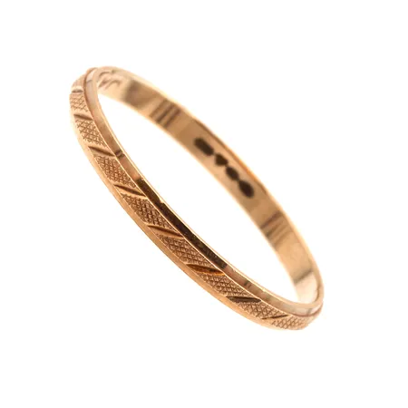 Kuvioitu sormus, kaiverrettu, koko 20, 585,  Paino: 1,4 g