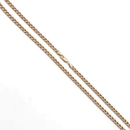 Panssarikaulaketju, pituus 56,5cm, ontto, painaumia, 585,  Paino: 13,8 g