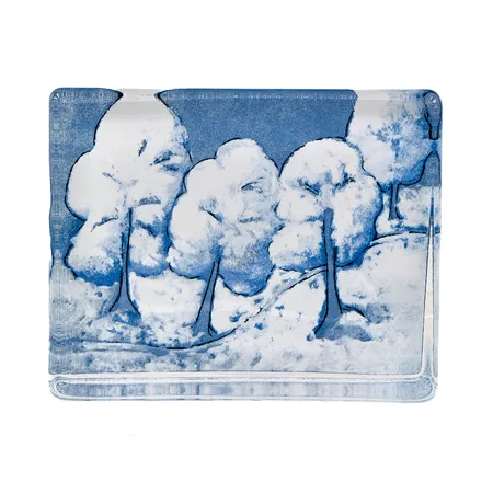 Lasikortti, Lumen hiljaisuus, Heljä Liukko-Sundström, korkeus 100mm, leveys 130mm