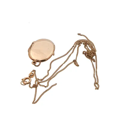 Viallinen kaulaketju ja medaljonki, 585,  Paino: 3,8 g