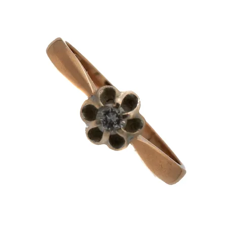 Timanttisormus 1xn.0.10ct, koko 16¾, 585br,  Paino: 1,8 g