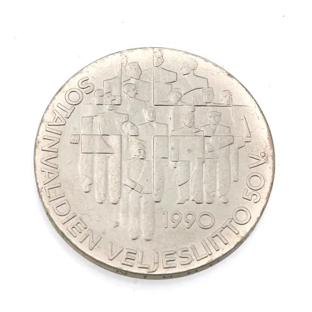 Juhlaraha, Sotainvalidien Veljesliitto 50 vuotta, 1990, nimellisarvo 100mk, 830, Paino: 24,4 g