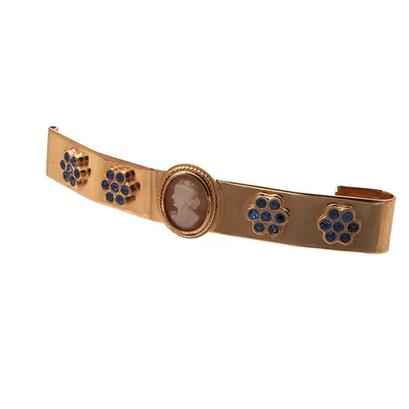 Camee-hiuspinni kivillä, leveys 78mm, 750br, Paino: 20,9 g