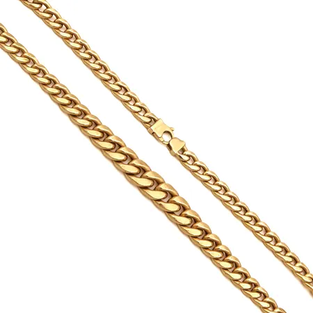 Panssarikaulaketju, ontto, pituus 45cm, leveys 7-11mm, pieniä painaumia, 585,  Paino: 17,2 g