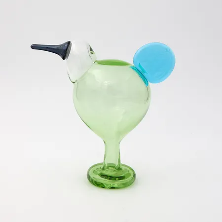 Lasilintu Iittala, "Sulo", omenanvihreä, signeeraus O.Toikka Iittala 208/2000, koko 160x180mm, laatikko, Ei lähetetä