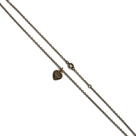 Kaulakoru Kalevala, Talon sydän, pituus 44/46cm, riipuksen korkeus 15mm, paljon käytön jälkiä, pronssia