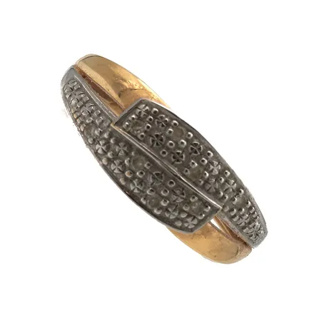 Timanttisormus 8xn.0.005ct, koko 16, Kultakeskus, 585br, Paino: 1,7 g