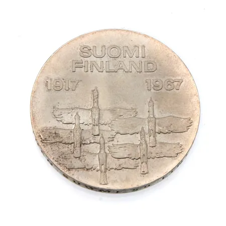 Juhlaraha, 10 markkaa, Itsenäinen Suomi 50 vuotta 1917 -1967, Suomi, 900, Paino: 24,1 g
