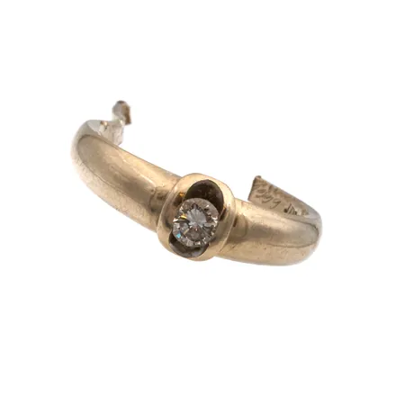 Viallinen timanttisormus 1xn.0.18ct, 750 valkokulta,  Paino: 3,3 g